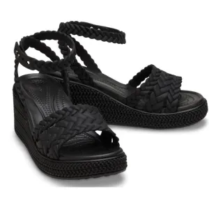 Crocs Sandal Wedge Black Brooklyn Ankle Strap