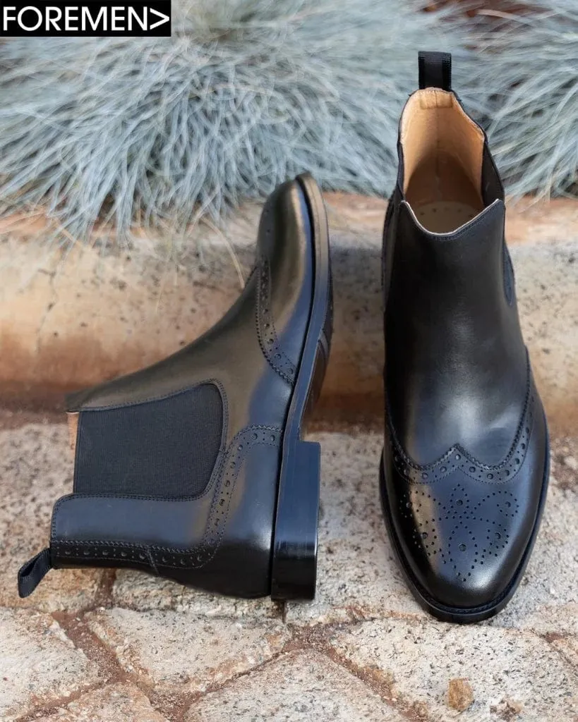 DALLAS | Black Brogue Chelsea Boots