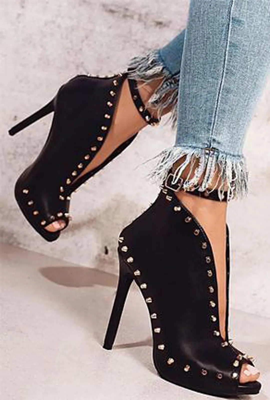 DAMILOLA - STUD ANKLE HEELS