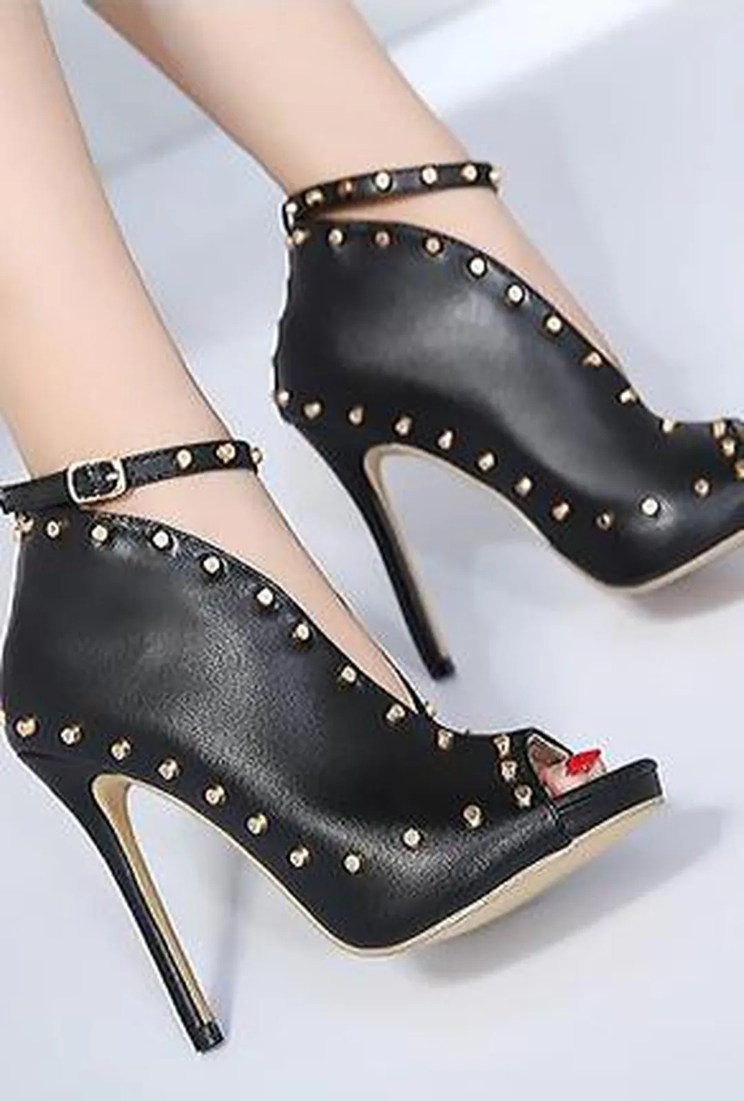 DAMILOLA - STUD ANKLE HEELS