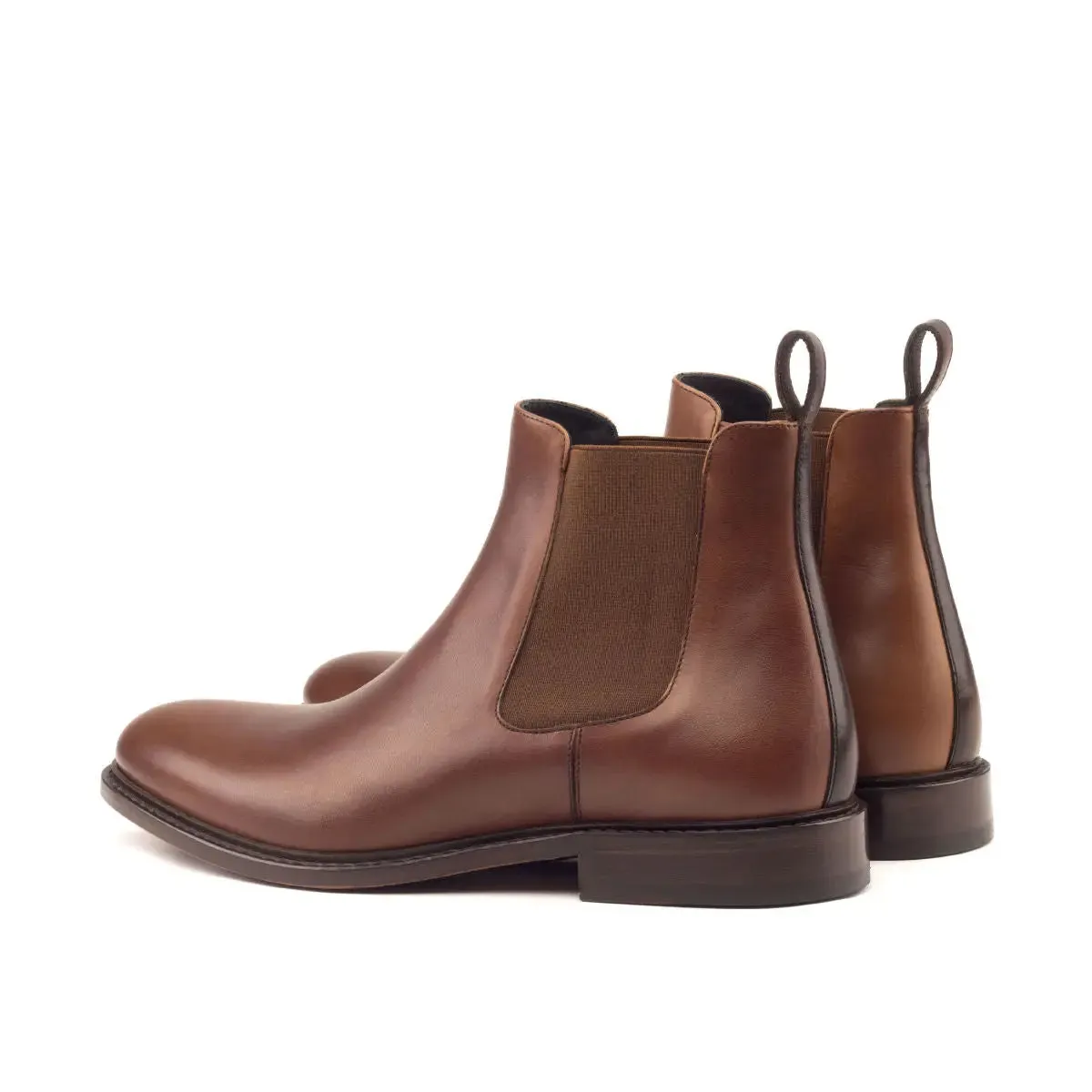 DapperFam Monza in Med Brown / Dark Brown Men's Italian Leather Chelsea Boot