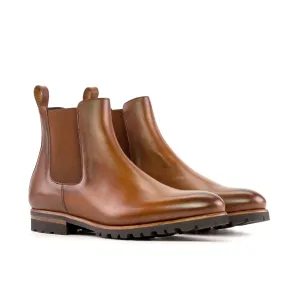 DapperFam Monza in Med Brown Men's Italian Leather Chelsea Boot