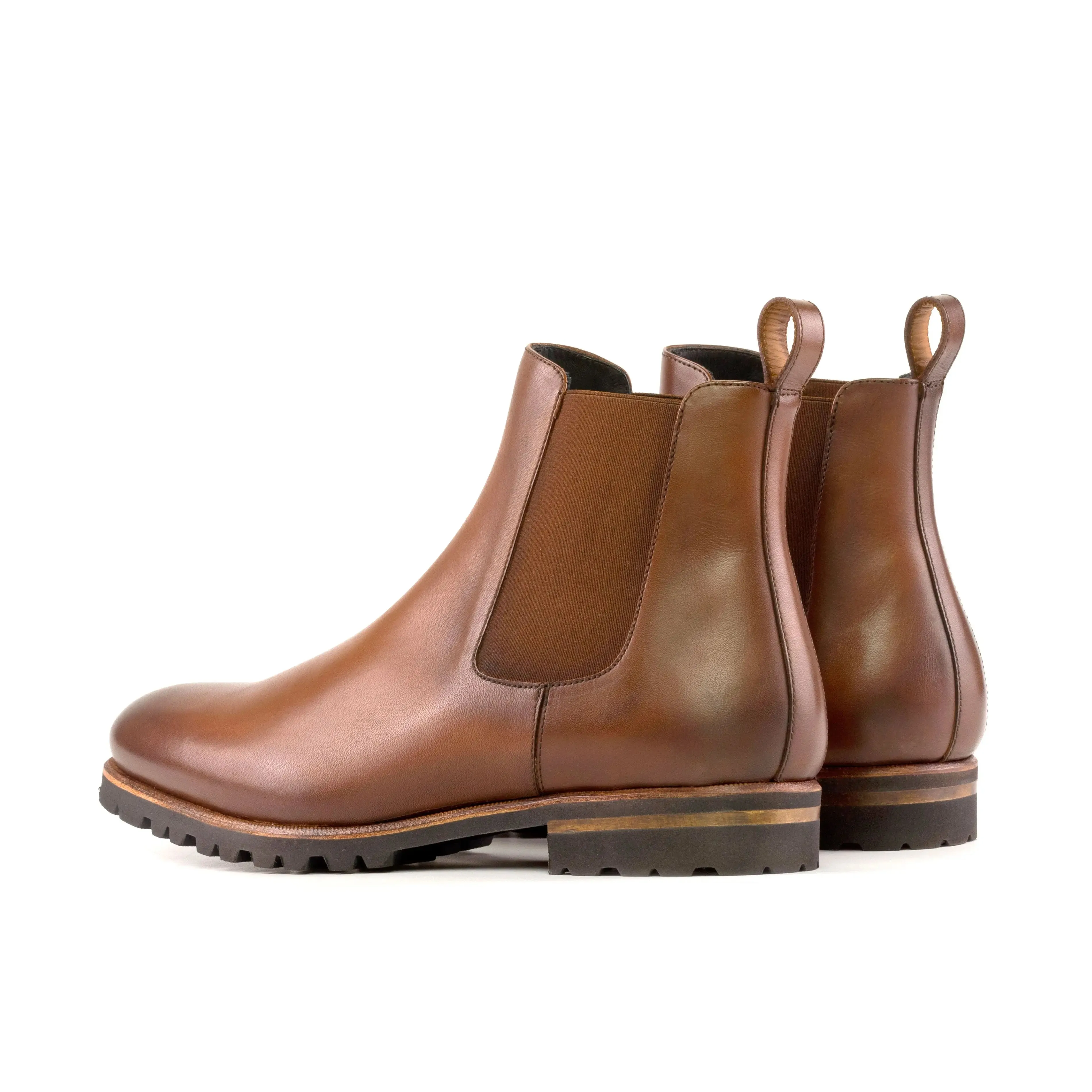 DapperFam Monza in Med Brown Men's Italian Leather Chelsea Boot