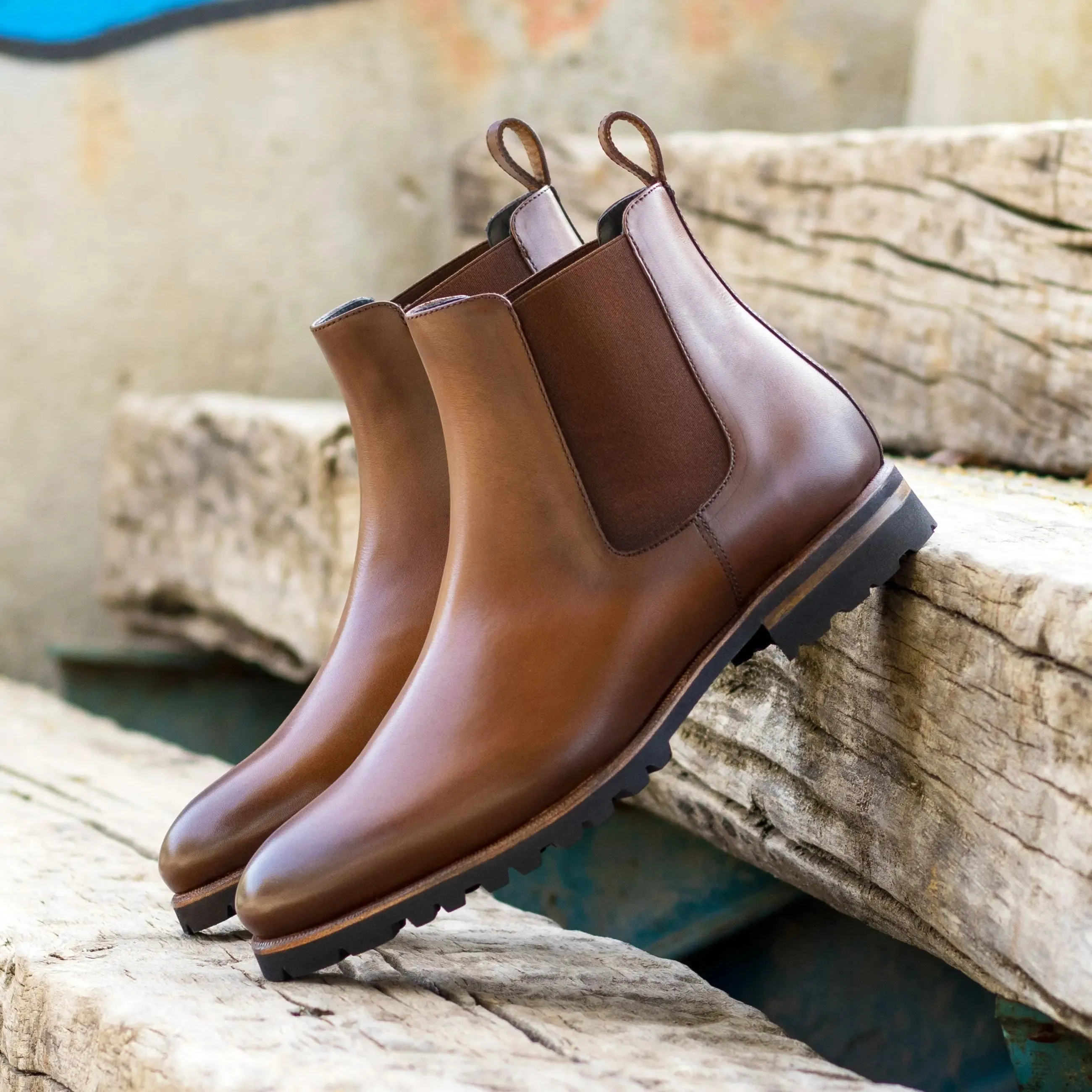 DapperFam Monza in Med Brown Men's Italian Leather Chelsea Boot