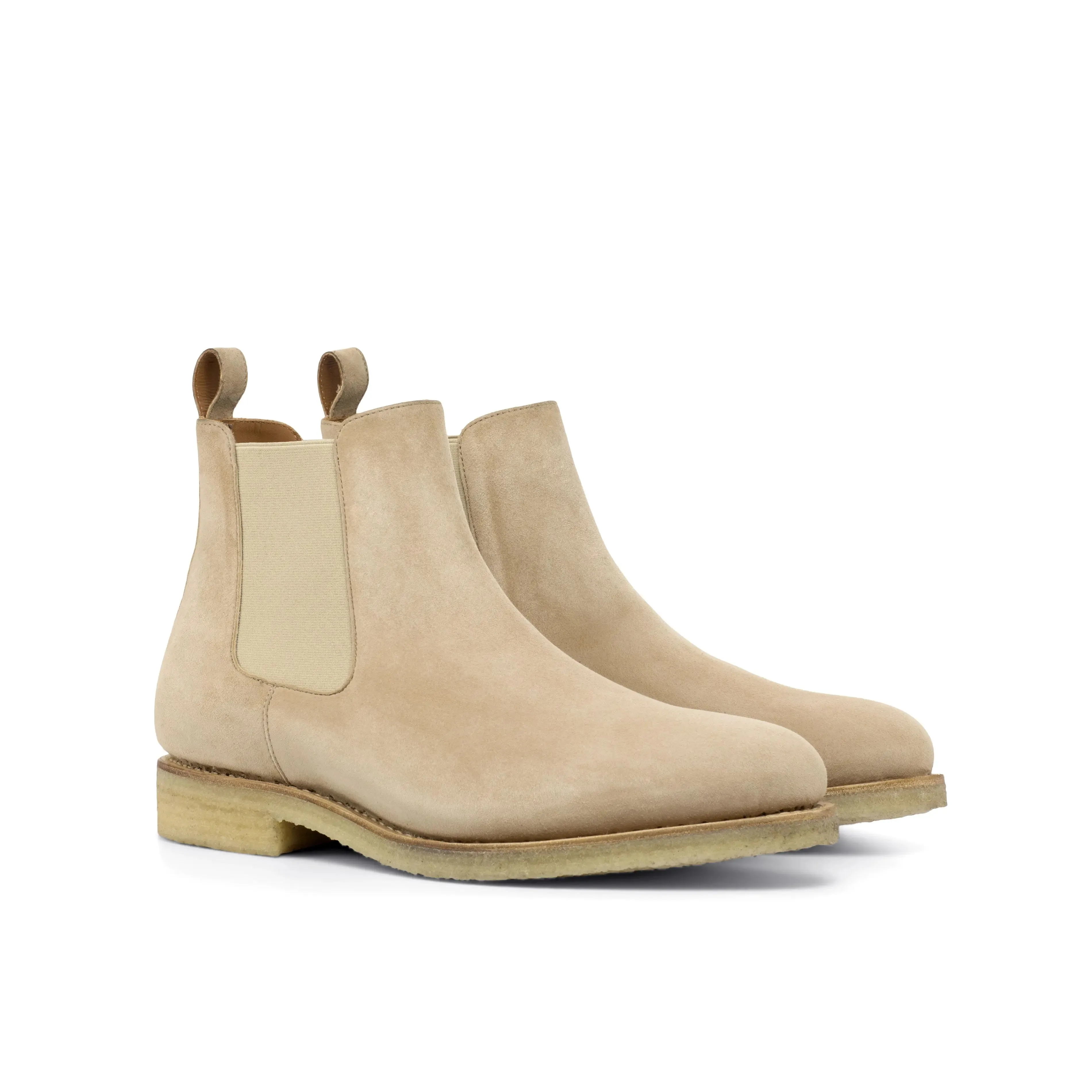 DapperFam Monza in Taupe Men's Italian Suede Chelsea Boot