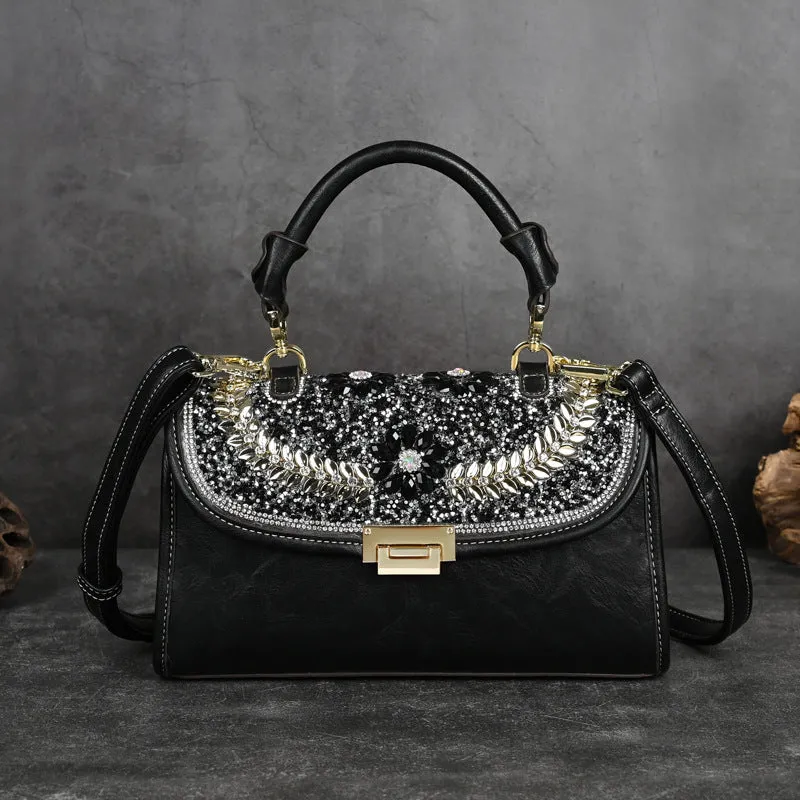 Diamond Studded By Hand Retro Women's Shoulder Handbag