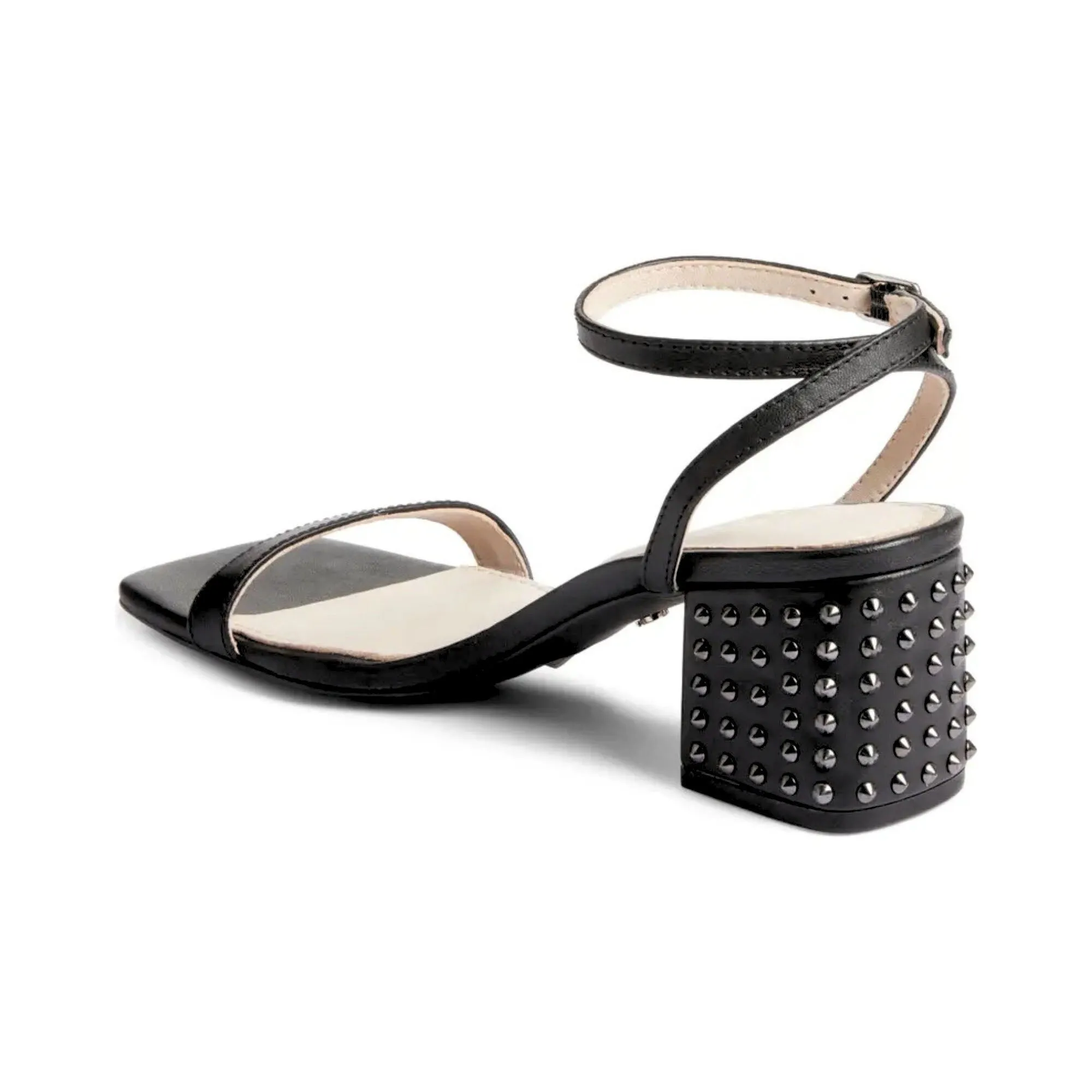 Diana Block Sandal in Black Leather