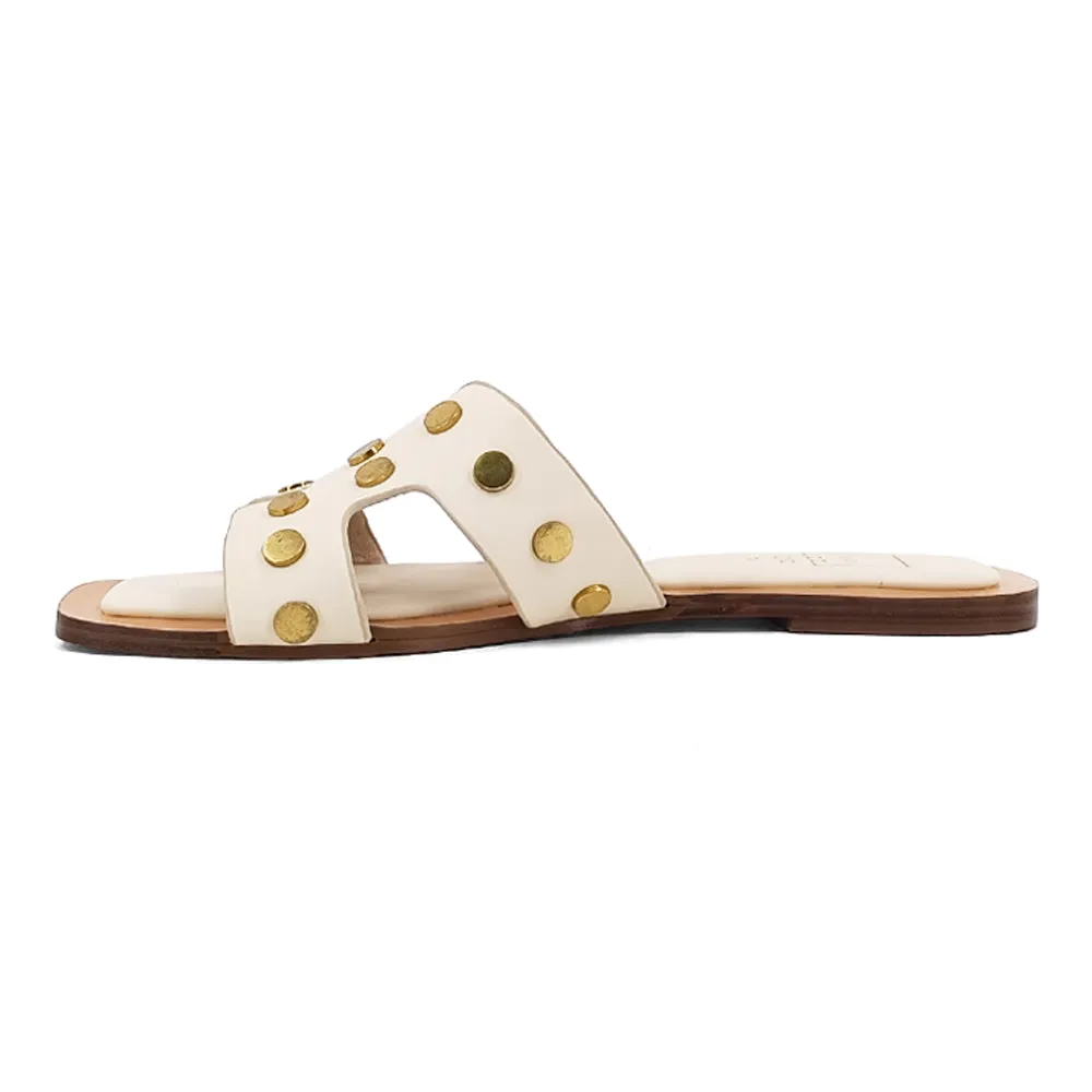 Donatella Studded Flat Sandals