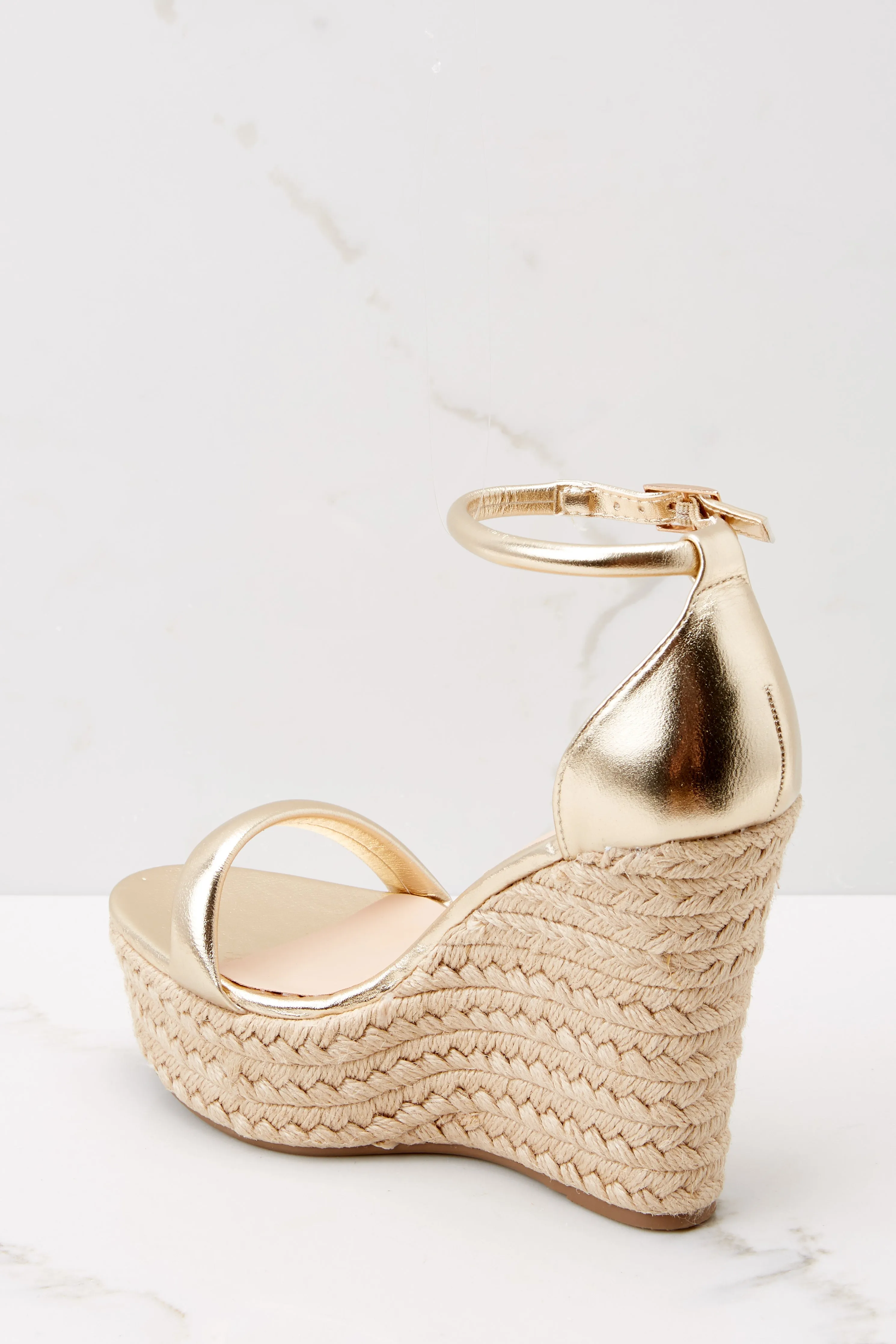 Evening Essential Gold Wedge Sandals