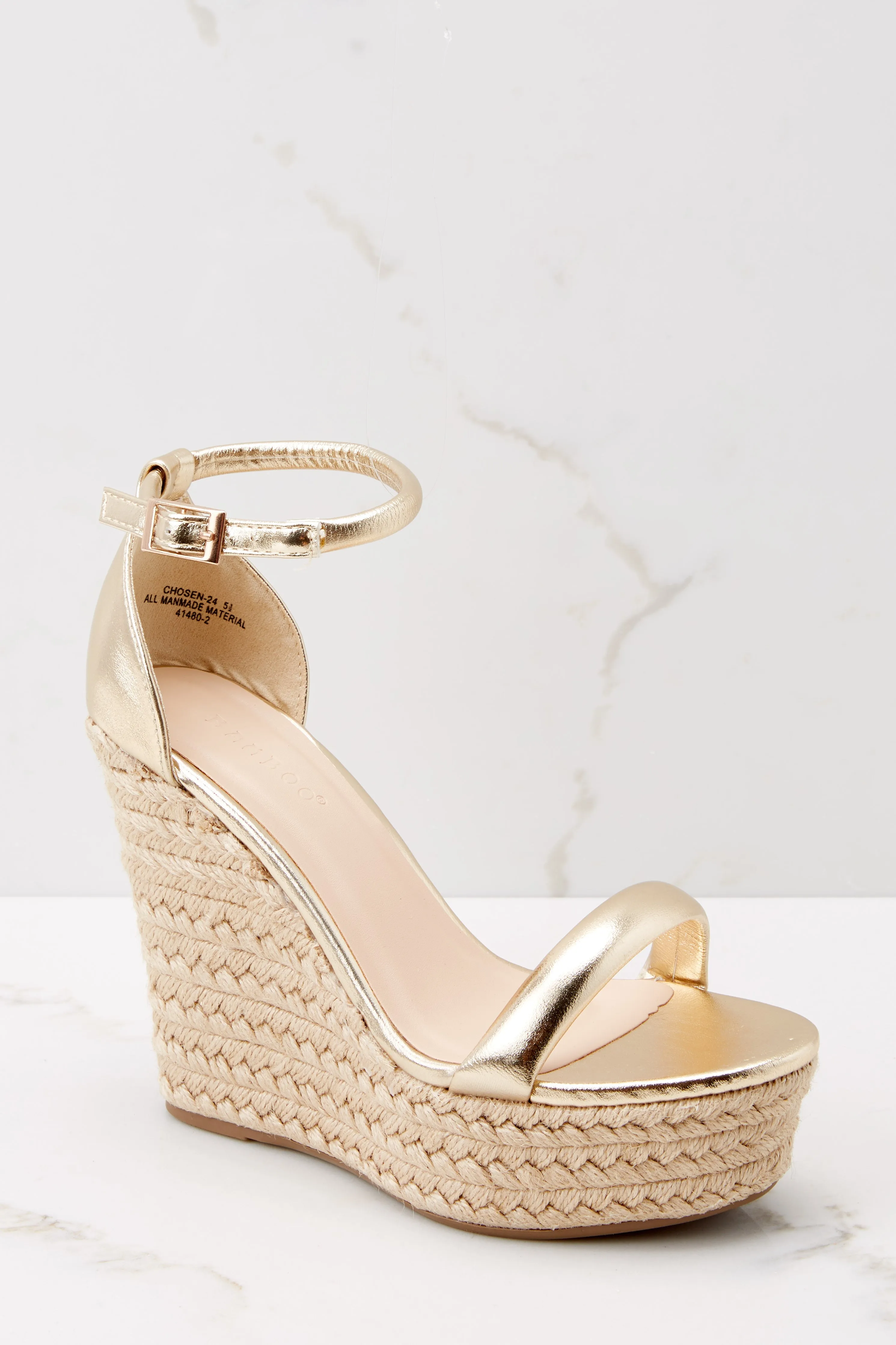 Evening Essential Gold Wedge Sandals