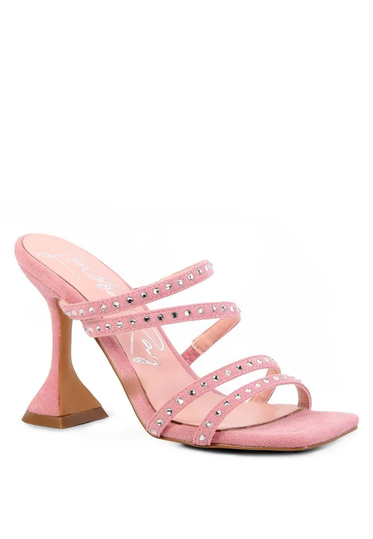 face me studded spool heel multi strap sandals