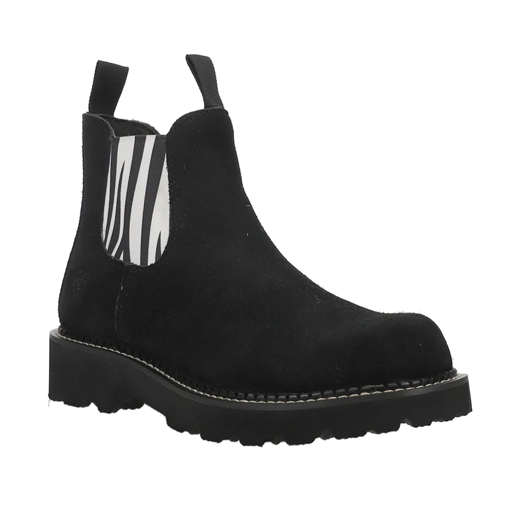 Fatbaby Twin Gore Zebra Round Toe Chelsea Boots