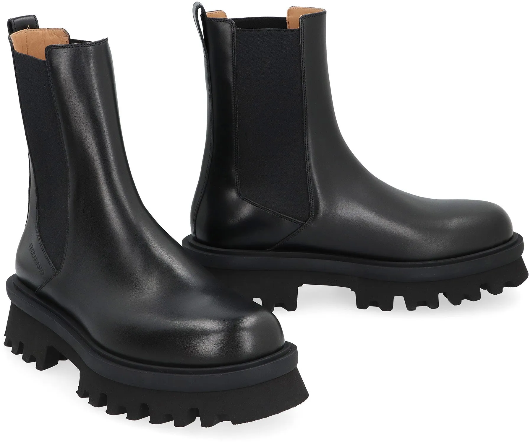 Ferragamo Men's Black Chelsea Boots for Fall/Winter 2024