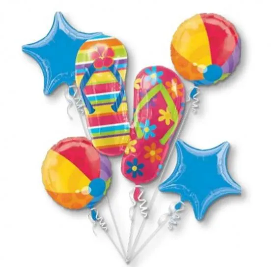 Flip Flops Bouquet Balloons 5pk