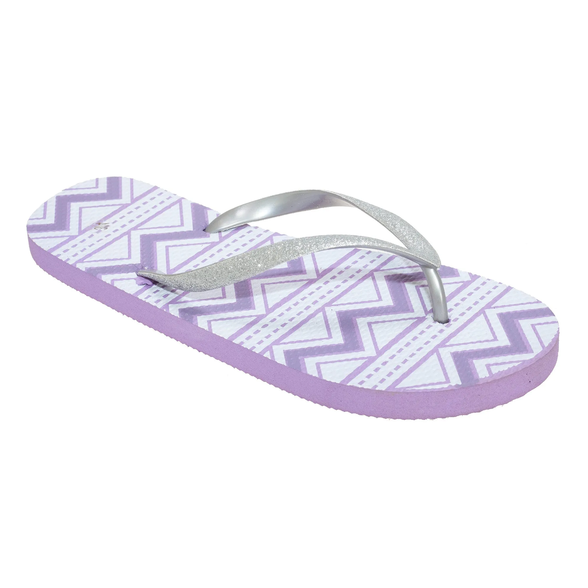 FLOSO Ladies/Womens Aztec Print Flip Flops With Glitter Straps