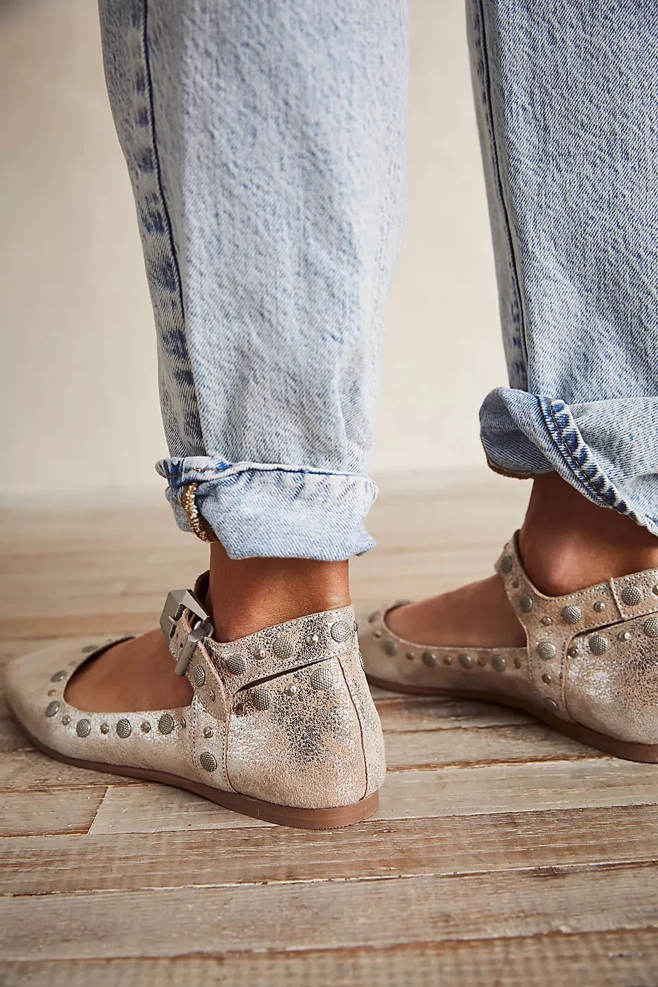 Free People Mystic Mary Jane Flats- Champagne