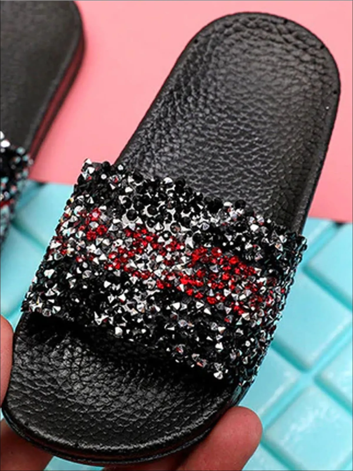 Girls Sequined Sparkling Flip Flops