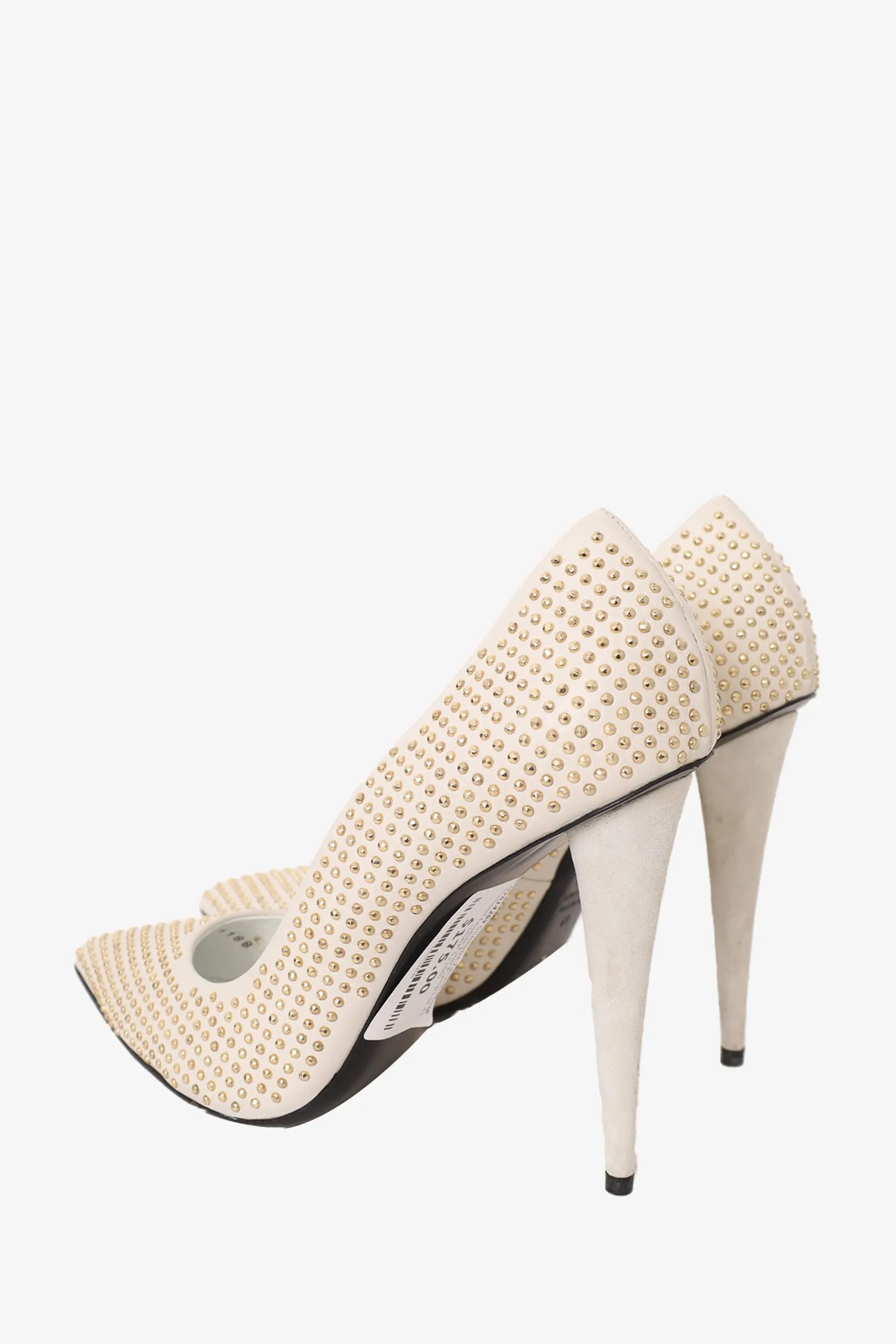 Giuseppe Zanotti White Studded Leather Ester Pumps Size 41