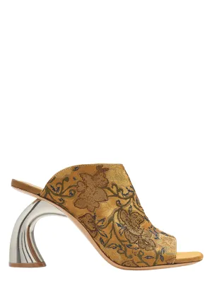 Gold Embroidery Mule