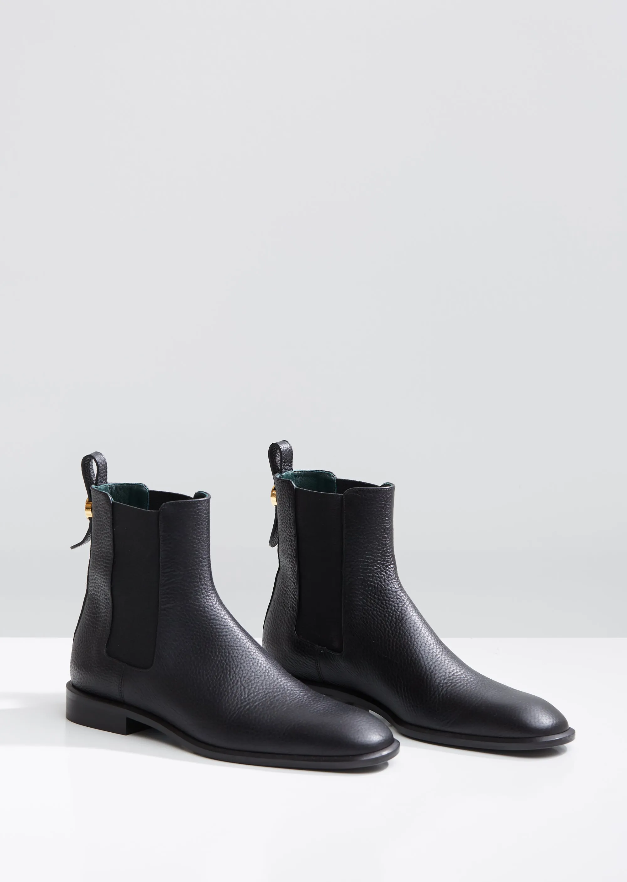 Grained Leather Chelsea Boots