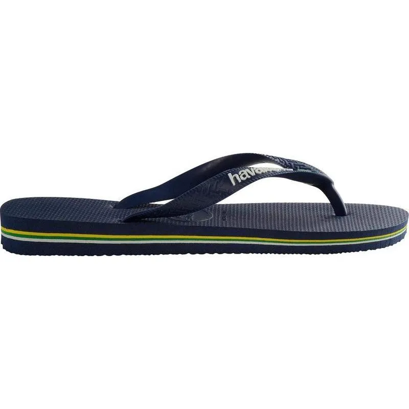 Havaianas Men's Brasil Logo Flip Flops - Navy