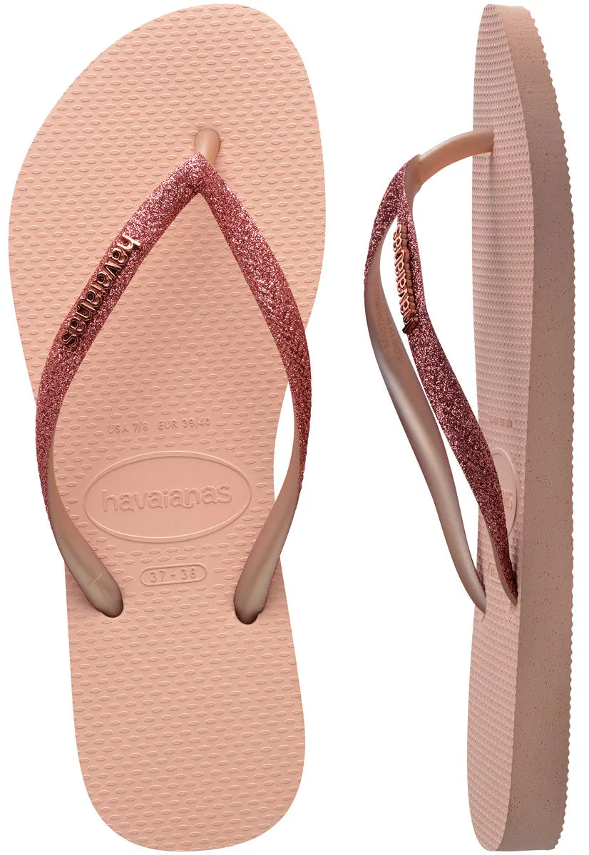 Havaianas Slim Glitter II In Pink For Women