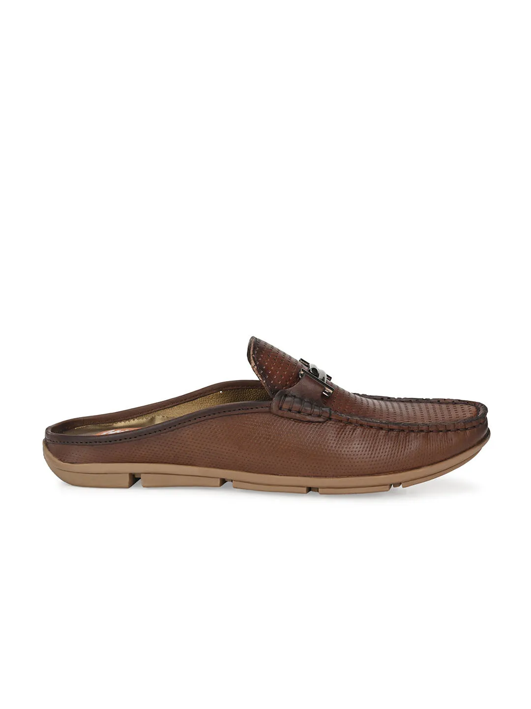 HITZ6133 Men's Brown Leather Casual Slip-On Shoes