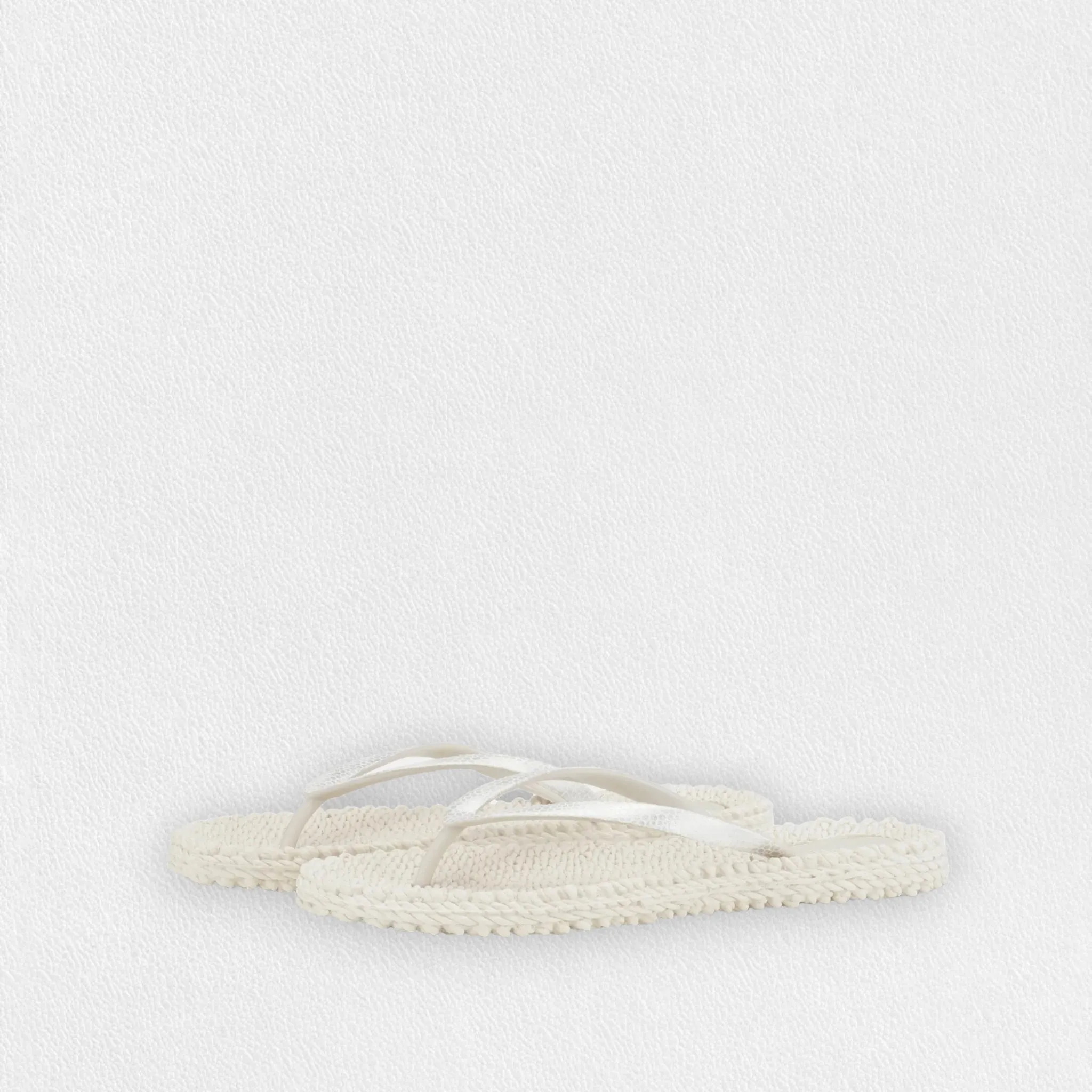 ILSE JACOBSEN - CHEERFUL FLIP FLOPS IN CREME SNAKE SKIN