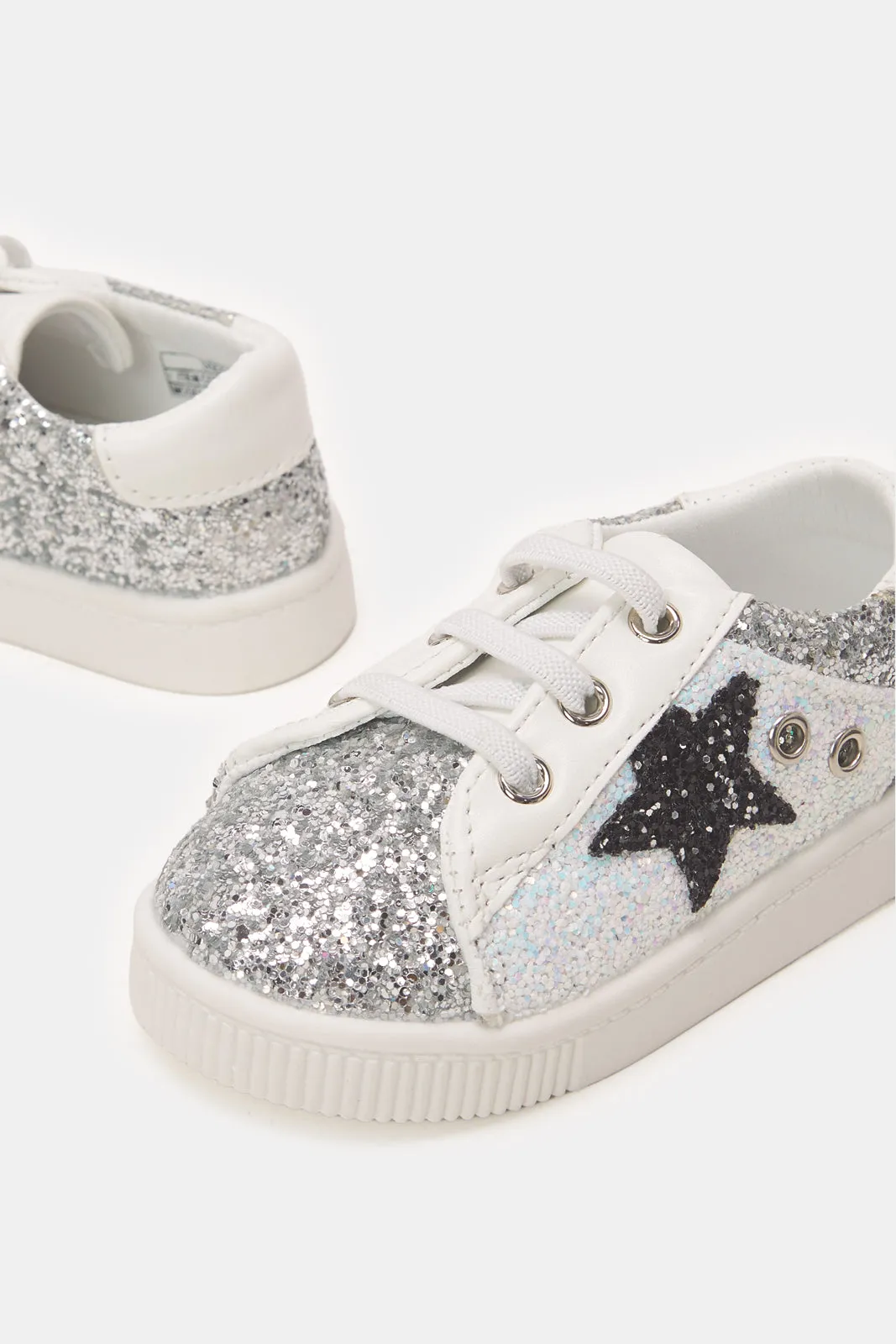 Infant Girls White Glitter Sneaker