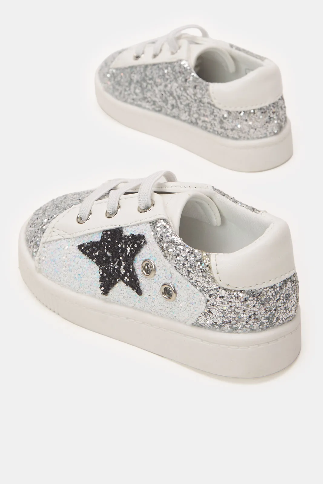 Infant Girls White Glitter Sneaker