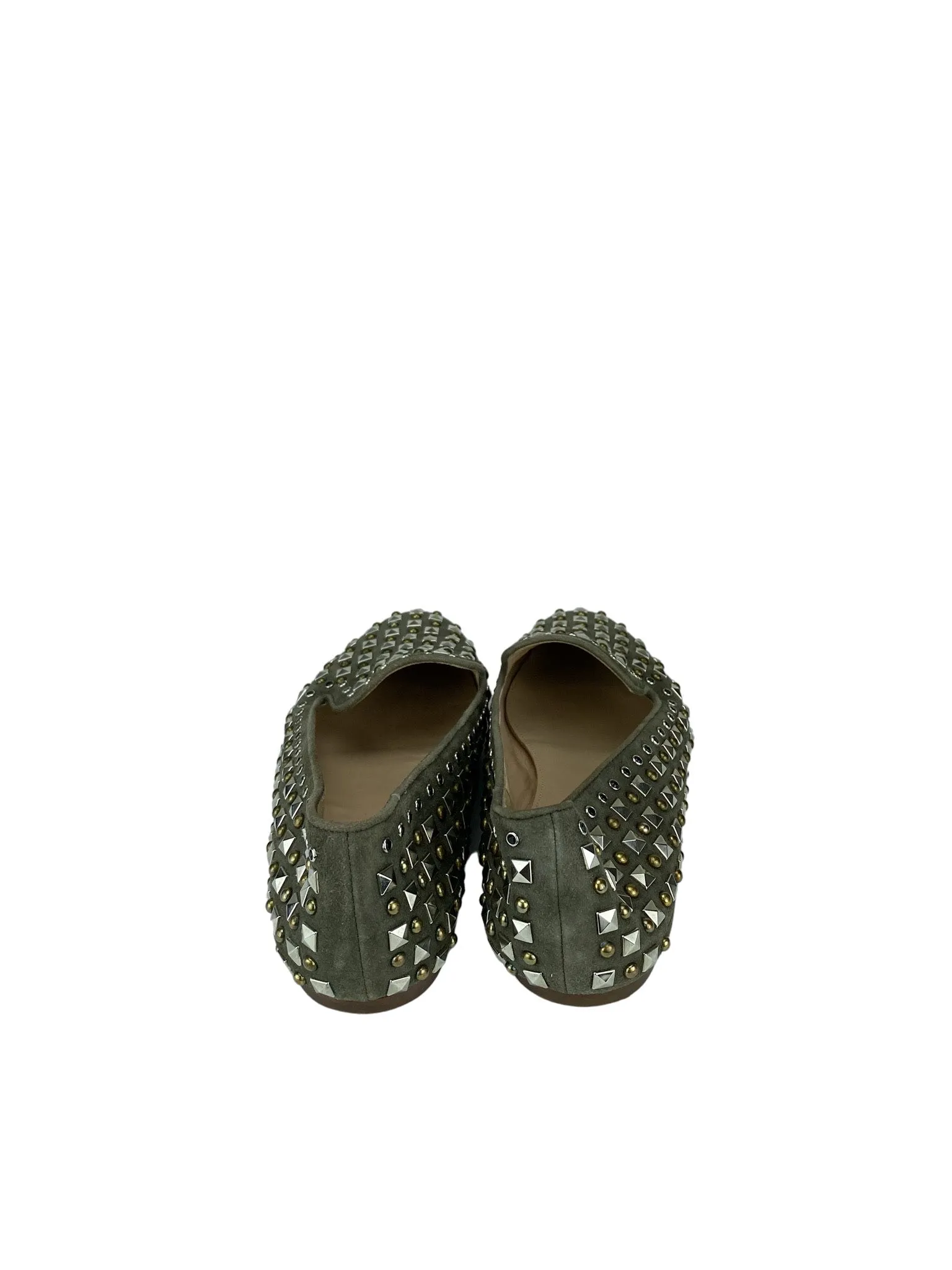 J. Crew, Women's Studded Darby Loafer, Greenish Grey, Size 6