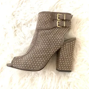 Jessica Simpson Grey Suede Studded Peep Toe Bootie- Size 9