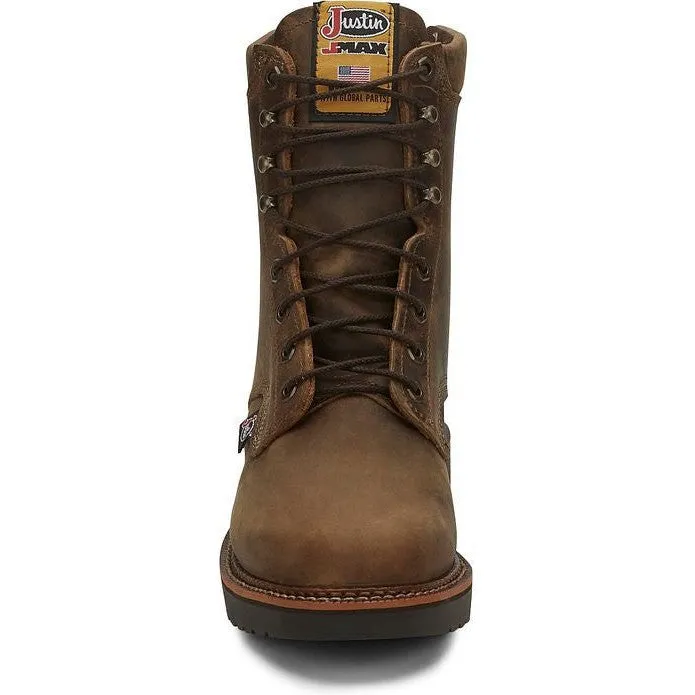 Justin Men's Blueprint 8" Lace Up USA Western Work Boot -Tan- 440