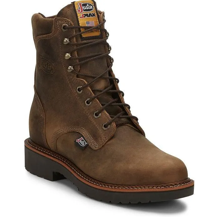 Justin Men's Blueprint 8" Lace Up USA Western Work Boot -Tan- 440