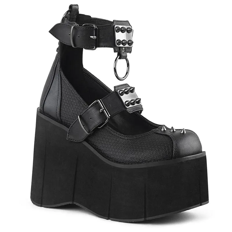 Kera-12 Platform Wedge Shoes - Matte Black