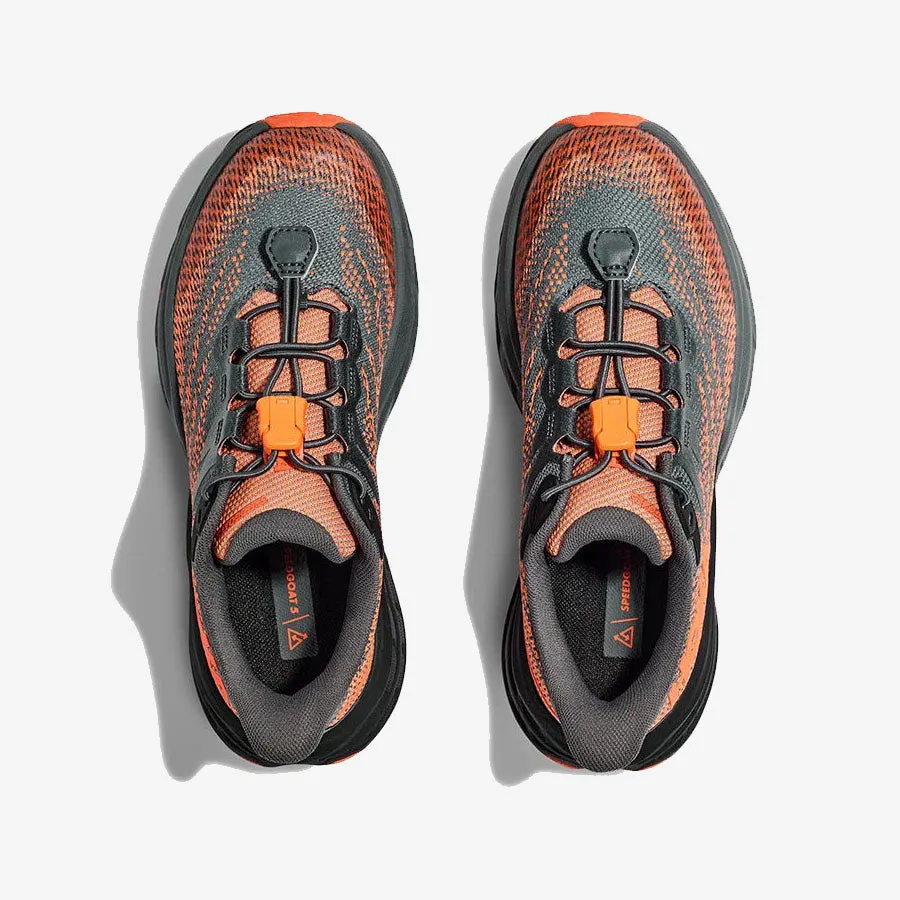 Kids' Speedgoat 5 (Castlerock/Vibrant Orange)