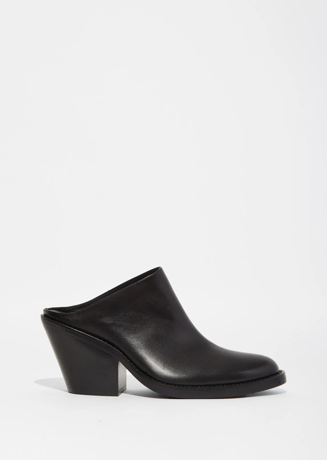 Leather Heeled Mule