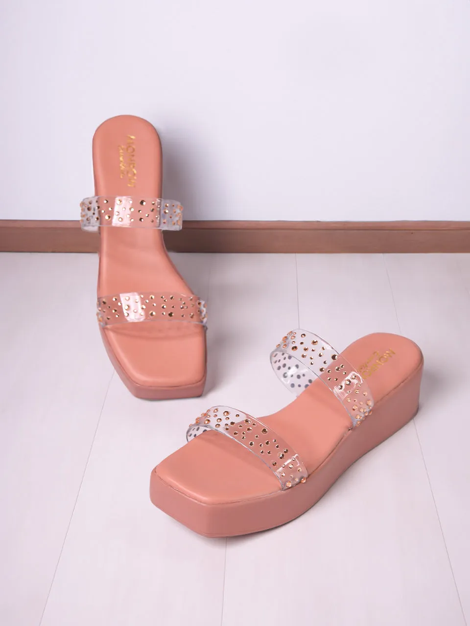 Lenorqi Pink Flatform Heels