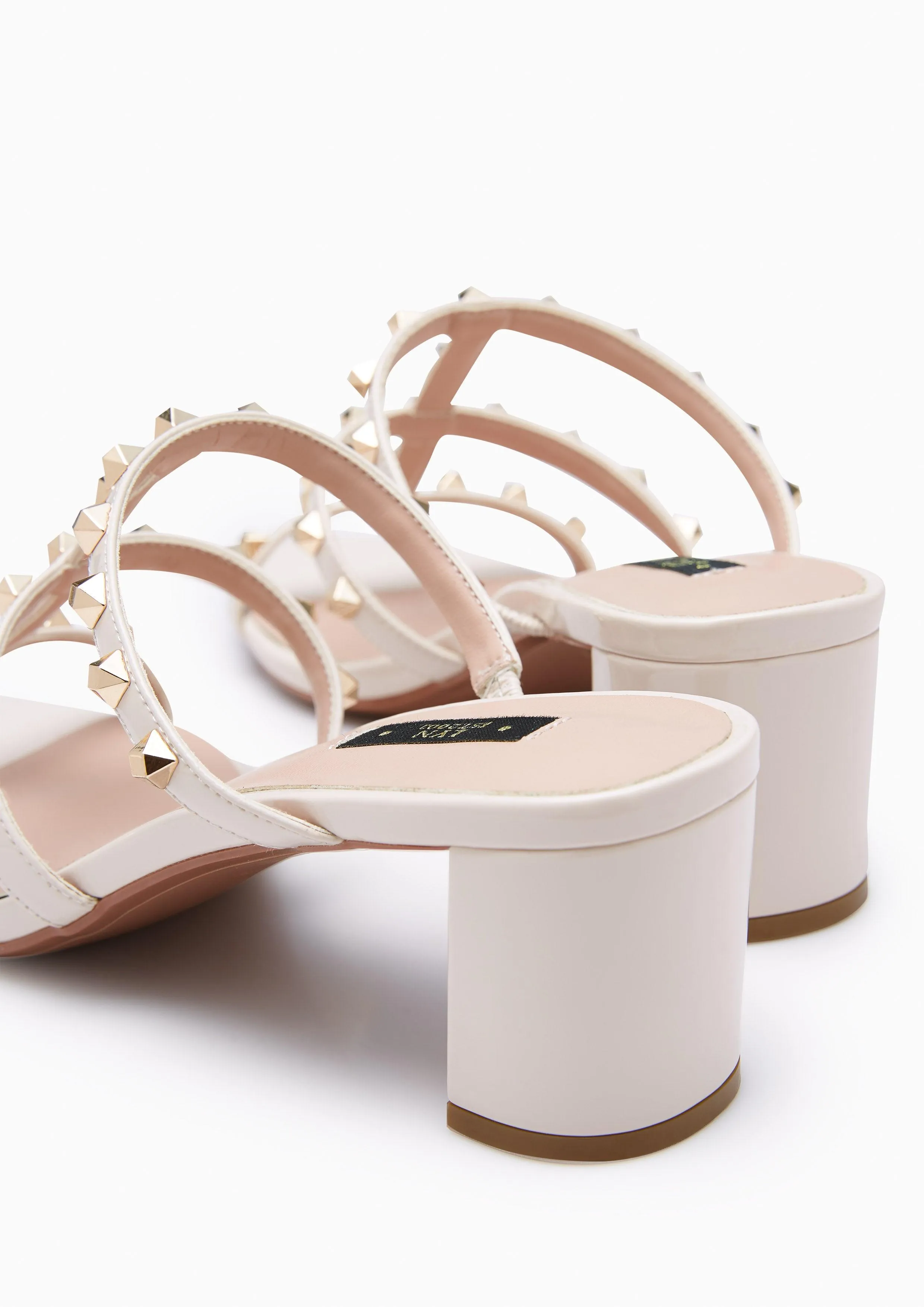 Linda Mid Heel Sandals Ivory