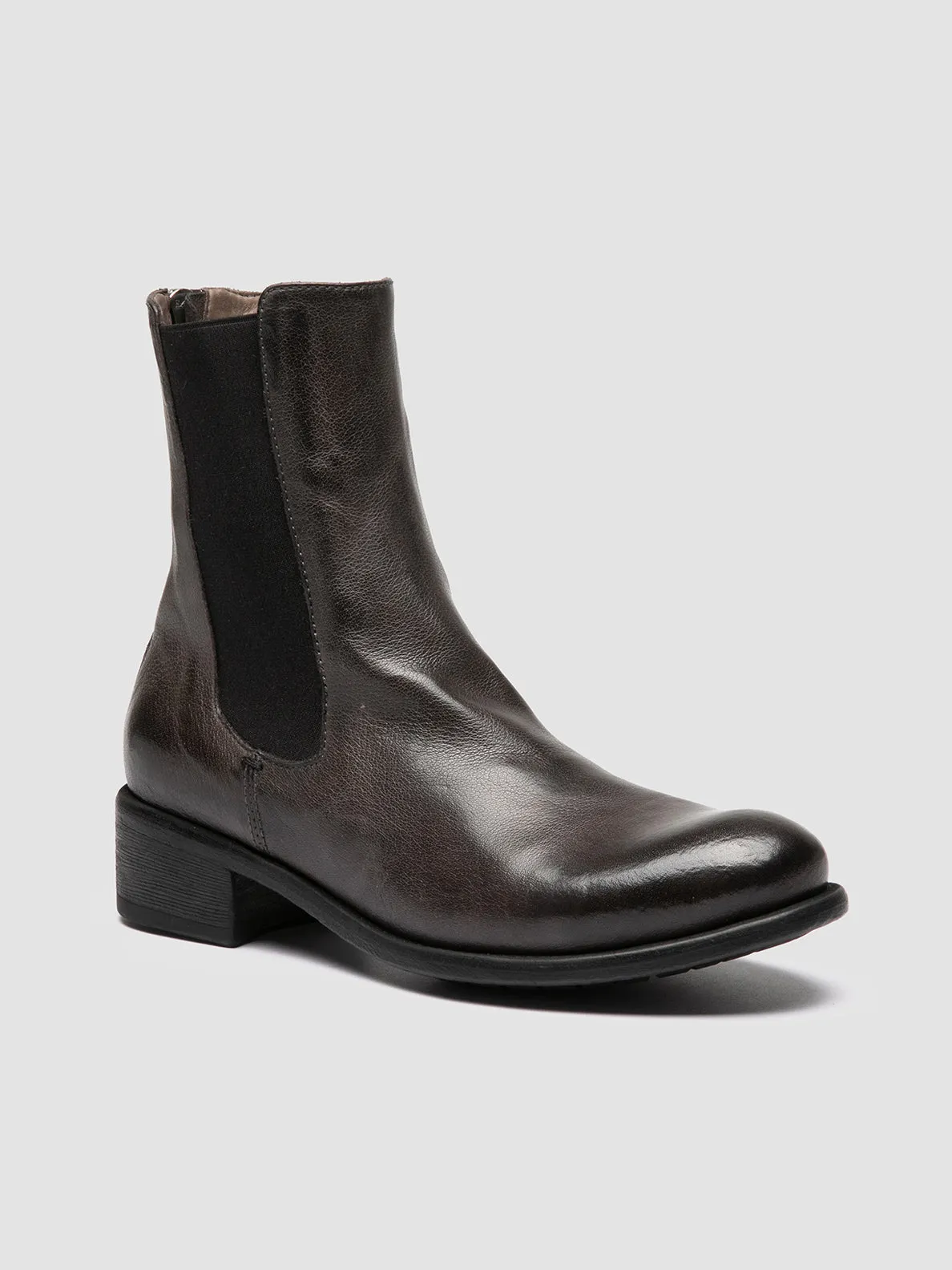 LIS 003 - Grey Leather Chelsea Boots