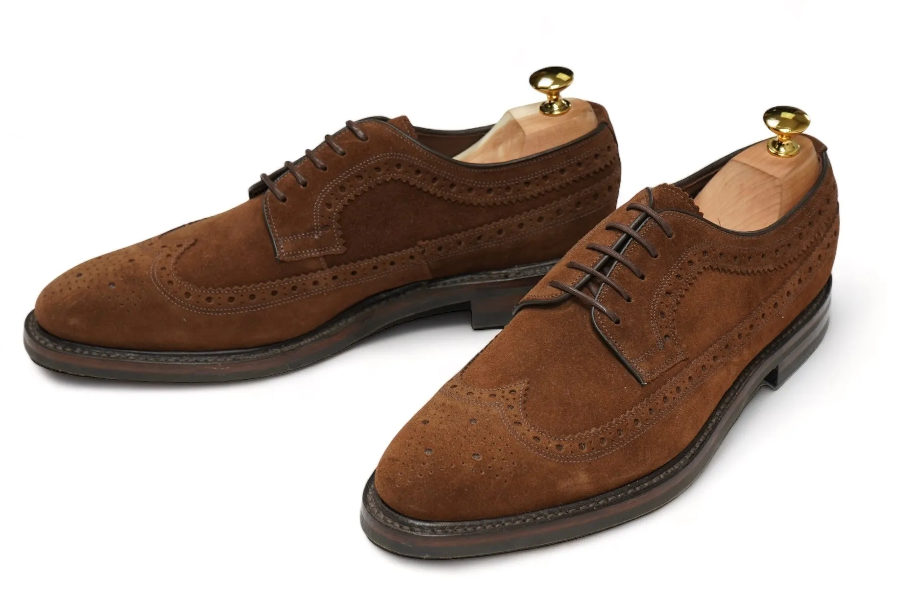 Loake - Brown Suede Long Wing Brogue Derbys UK 9 / EU 43