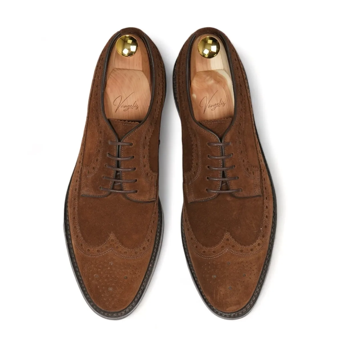 Loake - Brown Suede Long Wing Brogue Derbys UK 9 / EU 43