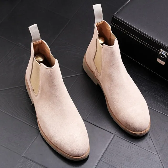 Luxury Men's Pointed Toe Ankle Boots