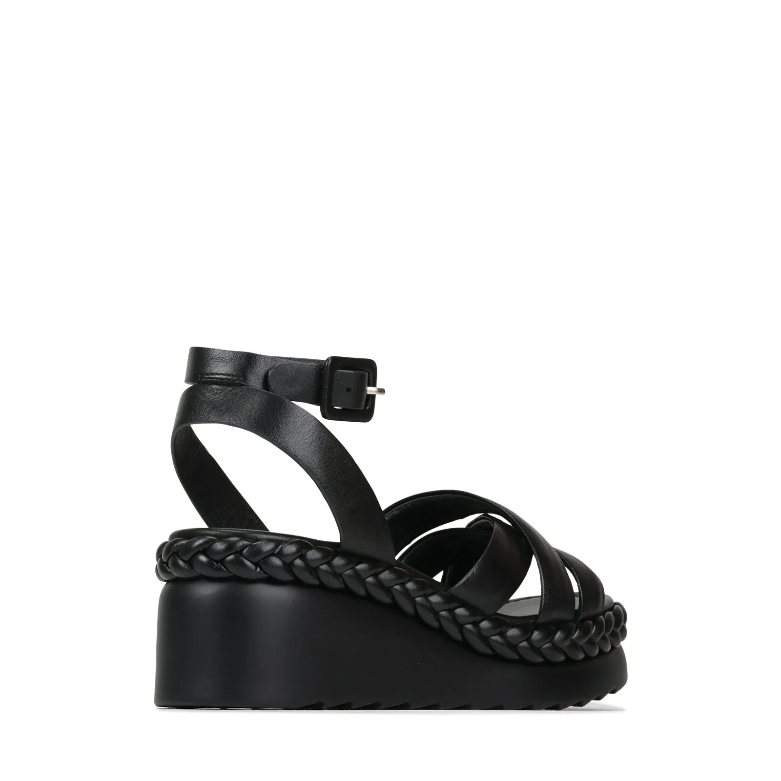 MELANA LEATHER WEDGE SANDALS