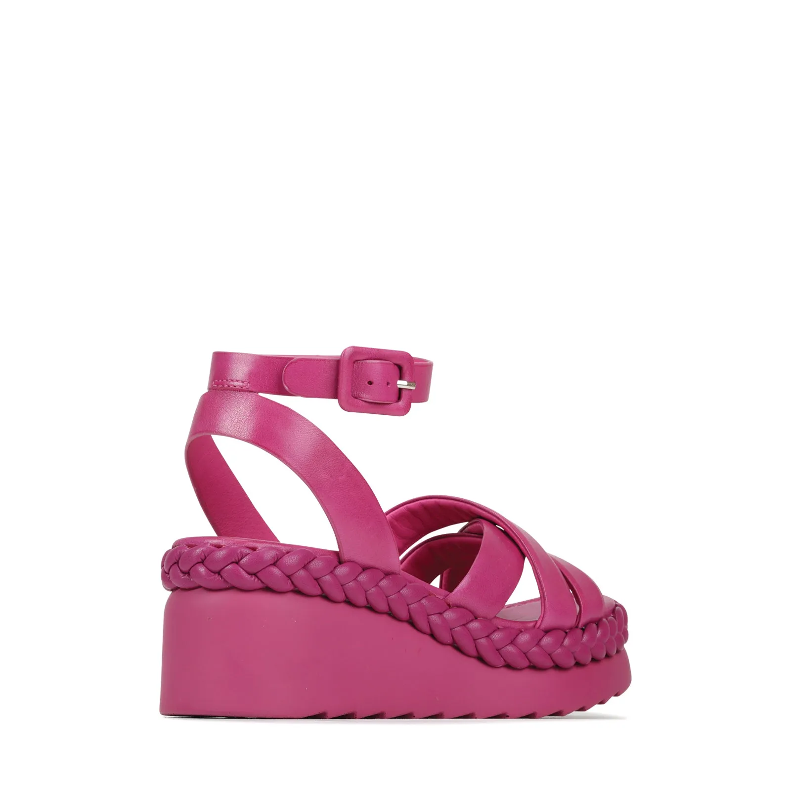 MELANA LEATHER WEDGE SANDALS