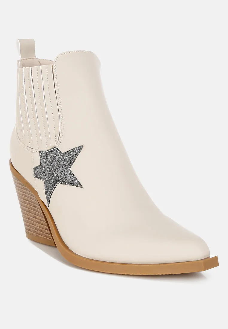 Melt Down Glitter Star Detail Chelsea Boots