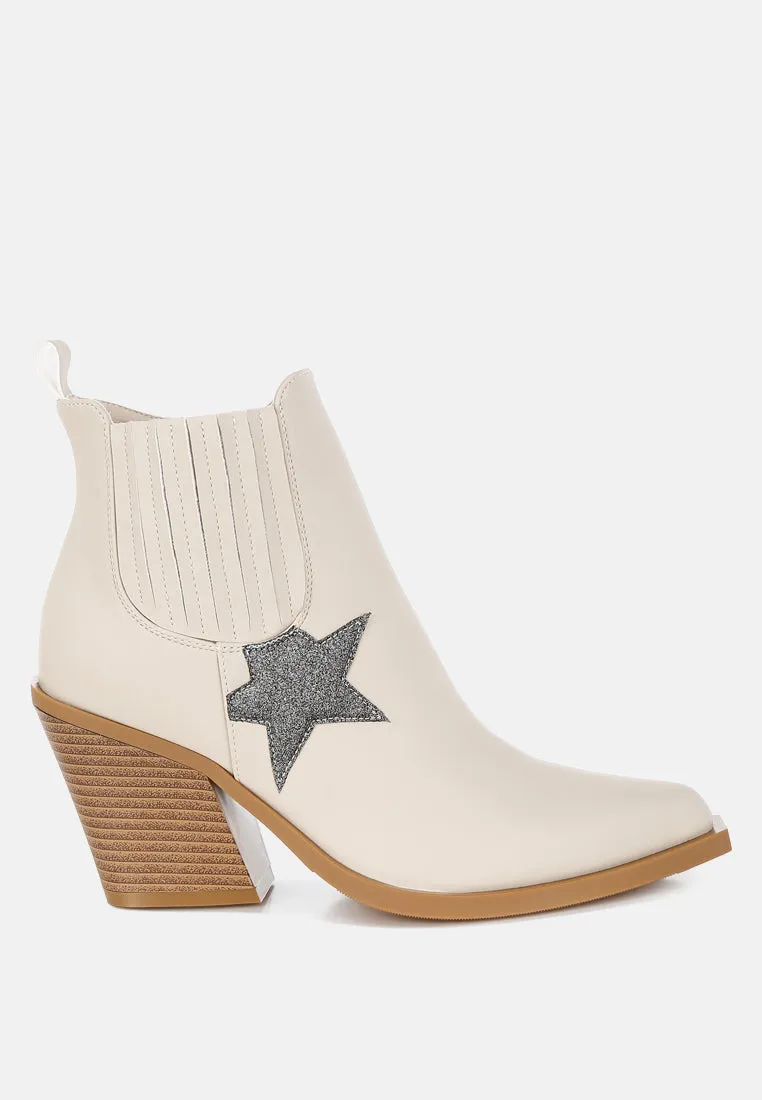 Melt Down Glitter Star Detail Chelsea Boots