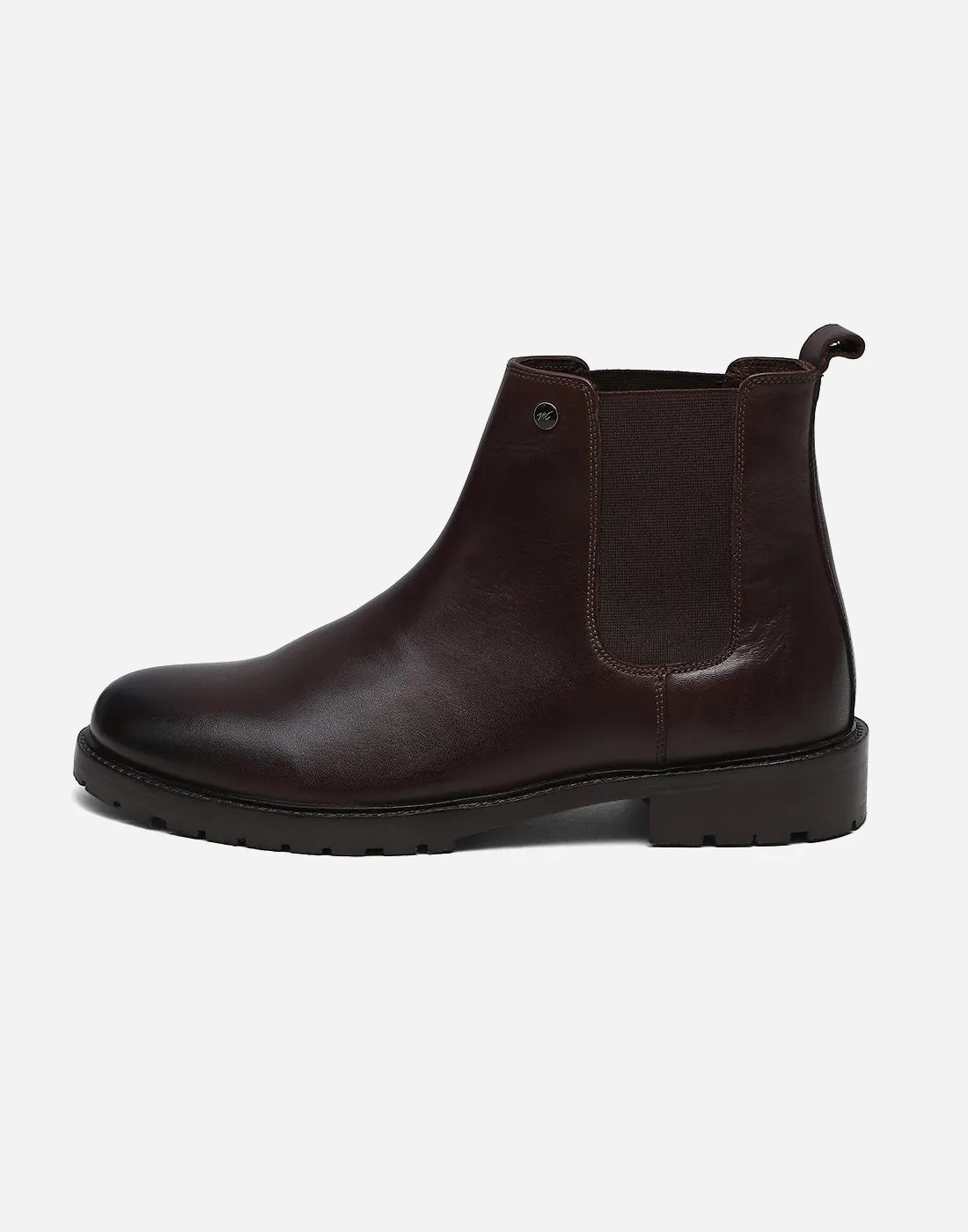 Men Brown Slip on Genuine Leather Chelsea Boots