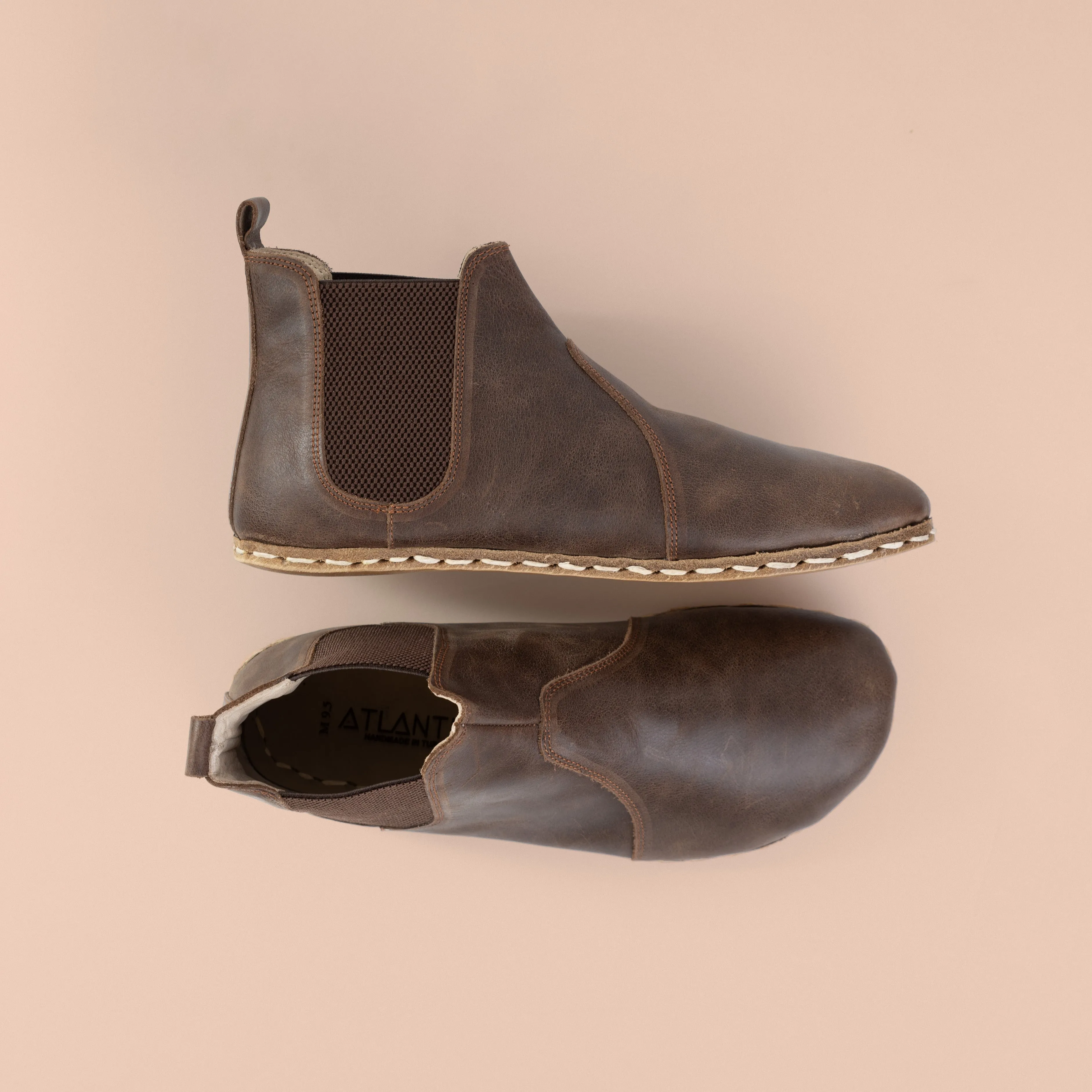 Men's Dark Brown Barefoot Chelsea Boots