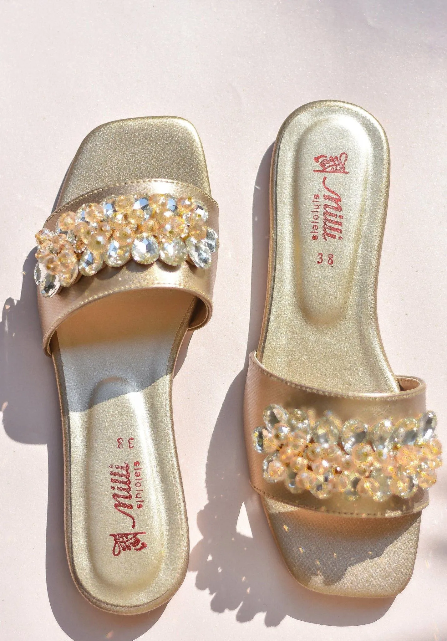 Milli Shoes - Formal Slides - Golden - 1546